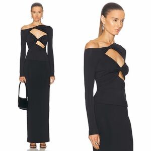 NEW! CULT GAIA- Rosia Top Size Large Black Cut Out Asymmetrical Stretchy